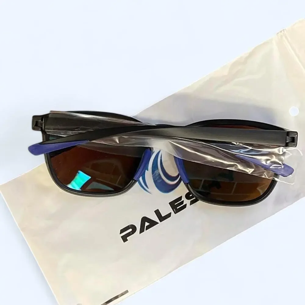 Paleshy black sunglasses with blue mirror lens